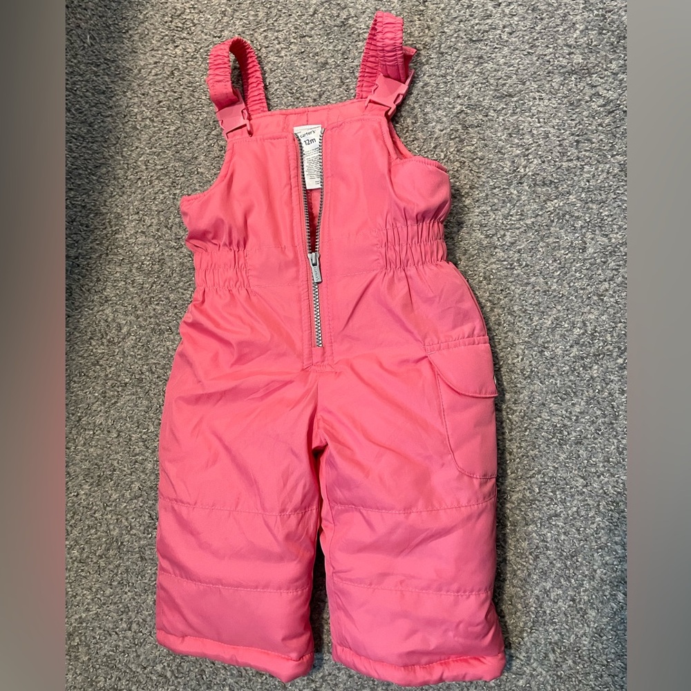Carter's Pink Overalls Snow Pants 12 Months